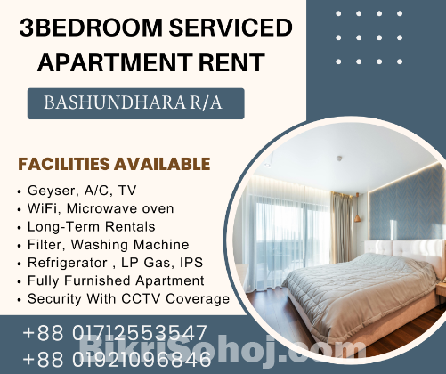 3BedRoom Serviced Apartment RENT In Bashundhara R/A